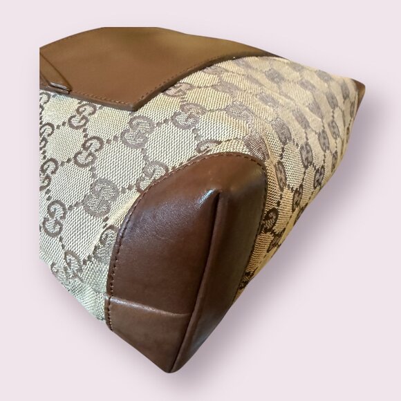 Authentic Gucci GG Canvas Tote with Leather Trim - Picture 4 of 9